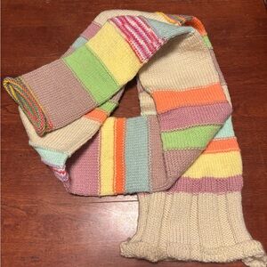 Handknit Colorful Striped Scarf Hat